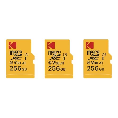 KODAK 3er-Pack Micro-SD-Speicherkarten – 256 GB, Klasse 10, hohe Leistung, mit Adapter KODAK 3er-Pack Micro-SD-Speicherkarten – 256 GB, Klasse 10, hohe Leistung, mit Adapter von KODAK