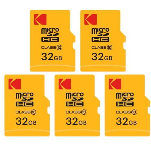 KODAK 5 Stück Micro-SDHC-Speicherkarten 32 GB mit Adapter – Hochgeschwindigkeits-Speicherlösung von KODAK