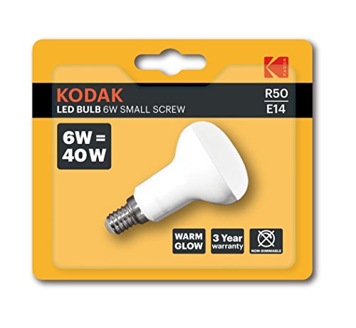 Kodak 3 x Reflektor R50 E14 6W (40W) 480 Lumen Warm Glow [Energieklasse A+] 30416260, 6W von KODAK