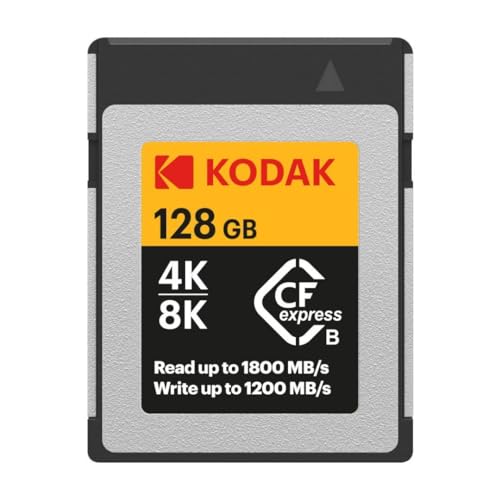 Kodak CFexpress EKMCFX128GK Speicherkarte Typ B, 128 GB, 1800 MBps Lesen und 1200 MBps Schreiben von KODAK