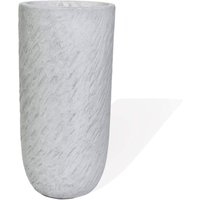 Blumenkübel Pflanzkübel aus Fiberglas Pflanzübertopf ø24xH49 cm Elfenbeinfarben Rund Übertopf - Köhko von KÖHKO