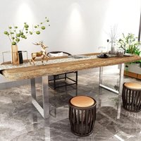 Montixx® 2er Set (1 Paar) Tischkufen& Tischbeine Tischuntergestell Möbelfüße aus Edelstahl B60 cm x H72 cm von KÖHKO