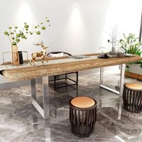 Montixx® 2er Set (1 Paar) Tischkufen& Tischbeine Tischuntergestell Möbelfüße aus Edelstahl B80 cm x H72 cm von KÖHKO
