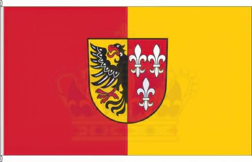 KÖNIGSBANNER Zertifizierte Flagge Fahne Dernau - AW 20 x 30cm - Kleinfahne mit zwei Befestigungsbändern aus deutscher Flaggen-Manufaktur KÖNIGSBANNER Zertifizierte Flagge Fahne Dernau - AW 20 x 30cm - Kleinfahne mit zwei Befestigungsbändern aus deutscher Flaggen-Manufaktur von KÖNIGSBANNER