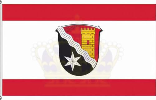 KÖNIGSBANNER Zertifizierte Flagge Fahne Gilserberg - HR 120 x 300cm - Hochformatflagge doppelt gesäumt mit Karabinerhaken aus deutscher Flaggen-Manufaktur KÖNIGSBANNER Zertifizierte Flagge Fahne Gilserberg - HR 120 x 300cm - Hochformatflagge doppelt gesäumt mit Karabinerhaken aus deutscher Flaggen-Manufaktur von KÖNIGSBANNER