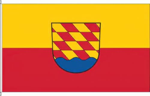 KÖNIGSBANNER Zertifizierte Flagge Fahne Guggenhausen - RV 150 x 400cm - Bannerflagge mit Holzquerstab und Met.Karabinerhaken aus deutscher Flaggen-Manufaktur KÖNIGSBANNER Zertifizierte Flagge Fahne Guggenhausen - RV 150 x 400cm - Bannerflagge mit Holzquerstab und Met.Karabinerhaken aus deutscher Flaggen-Manufaktur von KÖNIGSBANNER
