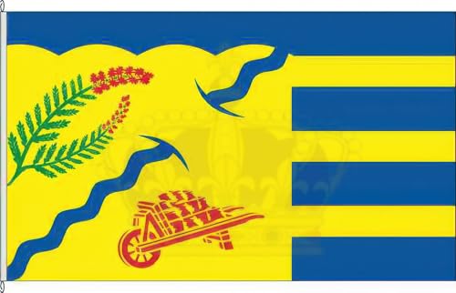 KÖNIGSBANNER Zertifizierte Flagge Fahne Löwenstedt - NF 20 x 30cm - Kleinfahne mit zwei Befestigungsbändern aus deutscher Flaggen-Manufaktur von KÖNIGSBANNER