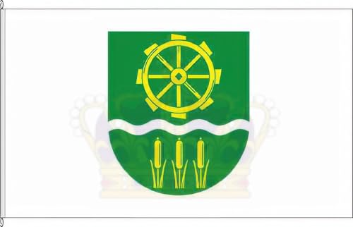 KÖNIGSBANNER Zertifizierte Flagge Fahne Neu Duvenstedt - RD 30 x 45cm - Autoflagge doppelt gesäumt mit premium Halterung aus deutscher Flaggen-Manufaktur von KÖNIGSBANNER