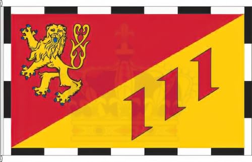 KÖNIGSBANNER Zertifizierte Flagge Fahne Rosenheim (Landkreis Altenkirchen) - AK 120 x 200cm - Hissflagge doppelt gesäumt mit Karabinerhaken aus deutscher Flaggen-Manufaktur von KÖNIGSBANNER