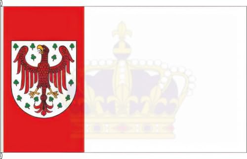 KÖNIGSBANNER Zertifizierte Flagge Fahne Templin - UM 20 x 30cm - Kleinfahne mit zwei Befestigungsbändern aus deutscher Flaggen-Manufaktur KÖNIGSBANNER Zertifizierte Flagge Fahne Templin - UM 20 x 30cm - Kleinfahne mit zwei Befestigungsbändern aus deutscher Flaggen-Manufaktur von KÖNIGSBANNER