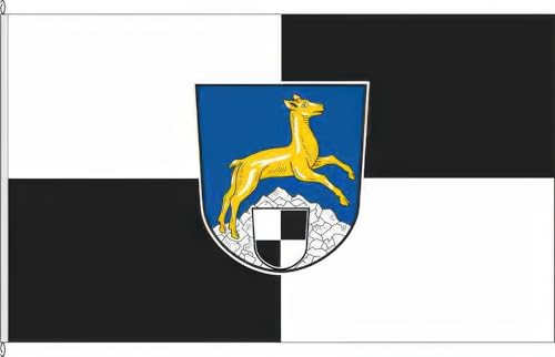 KÖNIGSBANNER Zertifizierte Flagge Fahne Thierstein - WUN 20 x 30cm - Kleinfahne mit zwei Befestigungsbändern aus deutscher Flaggen-Manufaktur von KÖNIGSBANNER