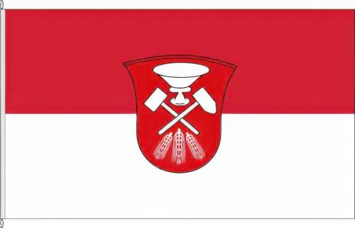 KÖNIGSBANNER Zertifizierte Flagge Fahne Welzow - SPN 20 x 30cm - Kleinfahne mit zwei Befestigungsbändern aus deutscher Flaggen-Manufaktur von KÖNIGSBANNER