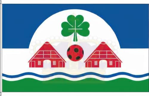 KÖNIGSBANNER Zertifizierte Flagge Fahne Wolmersdorf - HEI 150 x 400cm - Bannerflagge mit Holzquerstab und Met.Karabinerhaken aus deutscher Flaggen-Manufaktur von KÖNIGSBANNER