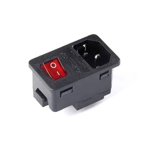 AC-01 AC-14-F16 Elektrische Steckdose 250V Rocker Schalter Messing 10A Einlass Stecker Stecker Computer Montieren Outlet Mit Sicherung 1pcs (Color : AC-01 KCD1) von KOFORD