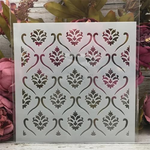 Schablonen zum Basteln, 20 x 20 cm, quadratisch, Blumen-Hintergrundschablonen zum Malen auf Holz, Zeichenvorlage, Scrapbook-Dekoration, DIY-Projekte, Stil 4 Schablonen zum Basteln, 20 x 20 cm, quadratisch, Blumen-Hintergrundschablonen zum Malen auf Holz, Zeichenvorlage, Scrapbook-Dekoration, DIY-Projekte, Stil 4 von KOFORULAIG