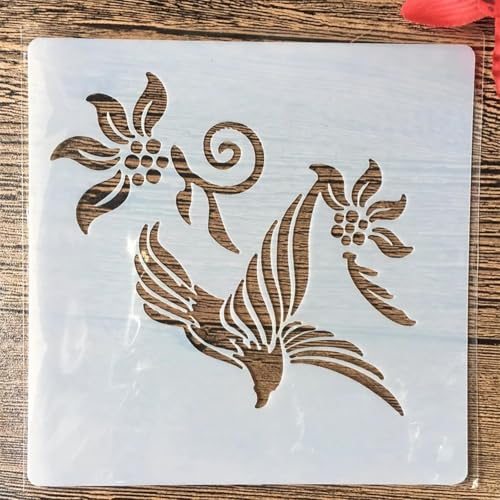 Schablonen zum Malen, 1 Stück, 13 cm Blätter, Baum-Zeichenschablone zum Malen auf Holz, Wand, Stoff, Möbel, Boden, Schablonen für Bastelprojekte, Stil 2 von KOFORULAIG