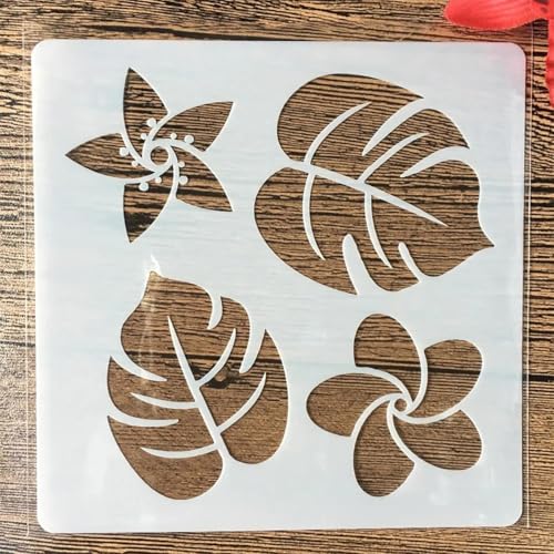 Schablonen zum Malen, 1 Stück, 13 cm Blätter, Baum-Zeichenschablone zum Malen auf Holz, Wand, Stoff, Möbel, Boden, Schablonen für Bastelprojekte, Stil 3 von KOFORULAIG