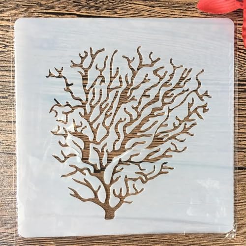 Schablonen zum Malen, 1 Stück, 13 cm Blätter, Baum-Zeichenschablone zum Malen auf Holz, Wand, Stoff, Möbel, Boden, Schablonen für Bastelprojekte, Stil 4 von KOFORULAIG