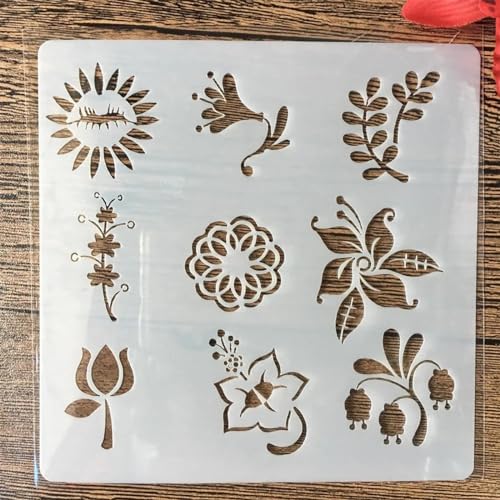 Schablonen zum Malen, 1 Stück, 13 cm Blätter, Baum-Zeichenschablone zum Malen auf Holz, Wand, Stoff, Möbel, Boden, Schablonen für Bastelprojekte, Stil 5 von KOFORULAIG