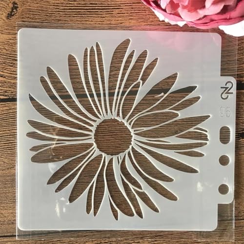 Schablonen zum Malen, 14 x 13 cm, Blumen-Zeichenschablone zum Malen auf Holz, Wand, Stoff, Möbel, Boden, Schablonen für Kunsthandwerk, Kunstprojekte, Stil 6 von KOFORULAIG