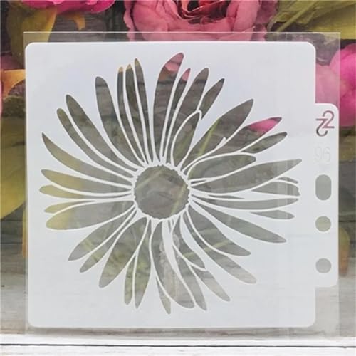 Schablonen zum Malen, 14 x 13 cm, große Blumen, Zeichenschablone zum Malen auf Holz, Wand, Stoff, Möbel, Boden, Schablonen für Kunsthandwerk, Kunstprojekte, Stil 1 von KOFORULAIG