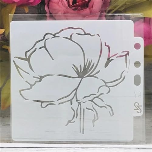 Schablonen zum Malen, 14 x 13 cm, große Blumen, Zeichenschablone zum Malen auf Holz, Wand, Stoff, Möbel, Boden, Schablonen für Kunsthandwerk, Kunstprojekte, Stil 2 von KOFORULAIG