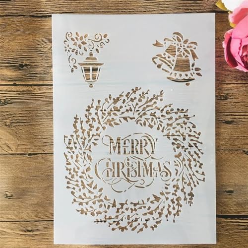 Schablonen zum Malen, A4, 29 cm, Frohe Weihnachten, Girlande, Zeichenschablone zum Malen auf Holz, Wand, Stoff, Möbel, Boden, Schablonen für Bastelprojekte Schablonen zum Malen, A4, 29 cm, Frohe Weihnachten, Girlande, Zeichenschablone zum Malen auf Holz, Wand, Stoff, Möbel, Boden, Schablonen für Bastelprojekte von KOFORULAIG