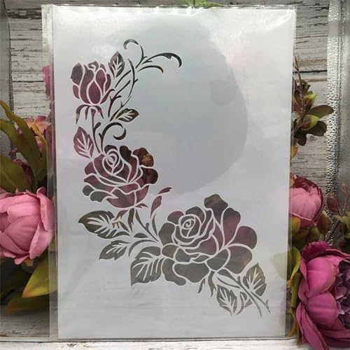 Schablonen zum Malen, A4, 29 cm, Mondstraße, Baum Nacht, Zeichenschablone zum Malen auf Holz, Wand, Stoff, Möbel, Boden, Schablonen für Bastelprojekte, Stil 11 von KOFORULAIG