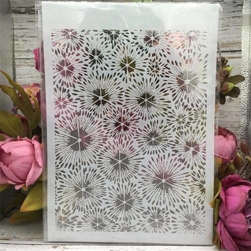Schablonen zum Malen, A4, 29 cm, große Blumen, Zeichenschablone zum Malen auf Holz, Wand, Stoff, Möbel, Boden, Schablonen für Bastelprojekte, Stil 5 von KOFORULAIG