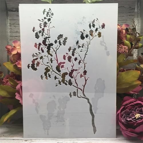 Schablonen zum Malen, A4, 29 cm, große Blumen, Zeichenschablone zum Malen auf Holz, Wand, Stoff, Möbel, Boden, Schablonen für Kunsthandwerk, Kunstprojekte, Stil 1 von KOFORULAIG