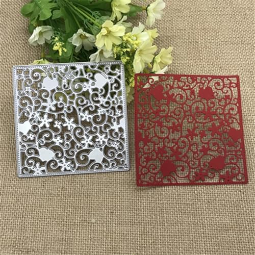 Scrapbooking-Vorlagen, 10,8 x 10,8 cm, Spitzen-Metall-Stanzschablonen für Kartenherstellung, Dekoration, Prägung, Papier, Karten, Stempelschablonen Scrapbooking-Vorlagen, 10,8 x 10,8 cm, Spitzen-Metall-Stanzschablonen für Kartenherstellung, Dekoration, Prägung, Papier, Karten, Stempelschablonen von KOFORULAIG