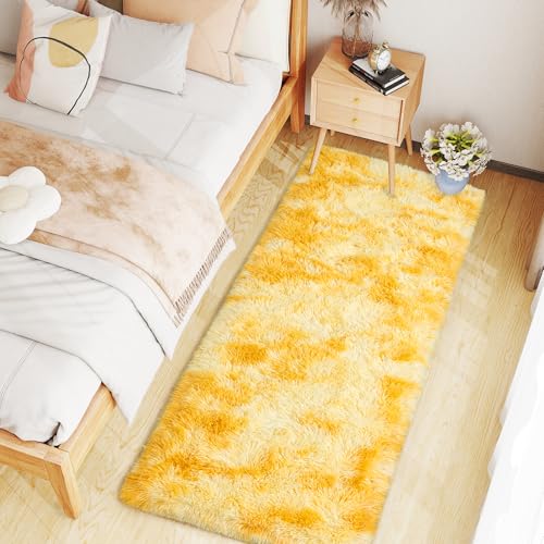 Kleine Teppiche für Schlafzimmer, flauschiger Teppich, rutschfest, weicher Teppich, flauschiger Teppich für Kinder, Mädchen, Jungen, moderne Wohnkultur, ästhetisch, batikgefärbt, Gelb Kleine Teppiche für Schlafzimmer, flauschiger Teppich, rutschfest, weicher Teppich, flauschiger Teppich für Kinder, Mädchen, Jungen, moderne Wohnkultur, ästhetisch, batikgefärbt, Gelb von KOGSA