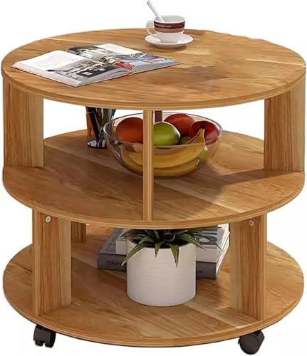 KOGTYB Das sind die modernen kreisförmigen kaffeetische mit einem zweistöckigen nachttisch, die Man auf den benutz - Oder zimmertischen des wohnzimmers legt(Brown,60 * 48cm) von KOGTYB