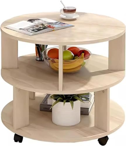 KOGTYB Das sind die modernen kreisförmigen kaffeetische mit einem zweistöckigen nachttisch, die Man auf den benutz - Oder zimmertischen des wohnzimmers legt(Natural,60 * 48cm) von KOGTYB