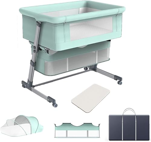 KOGTYB Es gibt sie als dreikinderwiege, an den betten mit bremsanrädern, in ganz tragbarem Kinderbett, das den höchsten spielbereich mitsteuert und moskitonetz mitträgt(Green) von KOGTYB