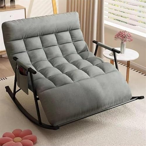 KOGTYB Versized Rocking Chair Indoor Rocking Chairs Modern Wide Rocker Chair Comfy Upholstered Rocking Chair Double Rocking Recliner Chair(Gray) von KOGTYB