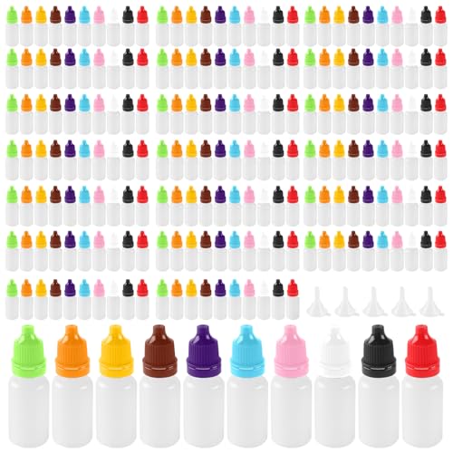 KOHAND 300 Stück 10 ml Kunststoff-Tropfflaschen mit farbigen Kappen, nachfüllbare leere Flaschen mit 10 Trichtern, quetschbare Augenflüssigkeitsflasche für Zuhause, Arbeit, Reisen KOHAND 300 Stück 10 ml Kunststoff-Tropfflaschen mit farbigen Kappen, nachfüllbare leere Flaschen mit 10 Trichtern, quetschbare Augenflüssigkeitsflasche für Zuhause, Arbeit, Reisen von KOHAND
