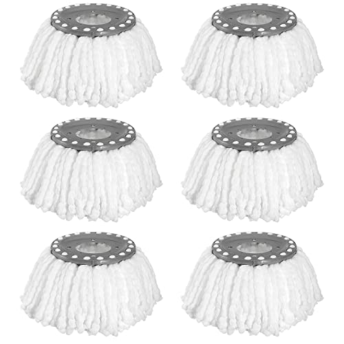 KOHAND 6 Stück Ersatz-Moppkopf, 360 ° drehbare runde Spin Mikrofaser Wischmop Ersatzkopf, Universal Spin Mop Köpfe, Reinigungsmop Nachfüllkopf für Standard Rotary Mops von KOHAND