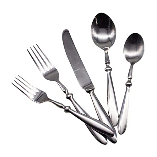 Bestecksets Edelstahl-Besteck-Set Tragbares Western-Besteck Steak-Salat-Besteck-Set 410 Edelstahl-Western-Besteck (Farbe: 5 Stück) von KOHARA