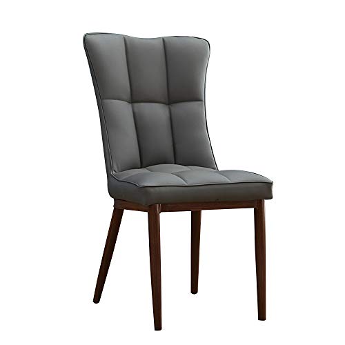 KOHARA Ergonomischer Lederstuhl mit Rückenlehne, Leichter Stuhl, PU-Lederstoff, postmoderner Esszimmerstuhl, Loungesessel für Zuhause, für Restaurant und Wohnzimmer (Farbe: Grau) von KOHARA