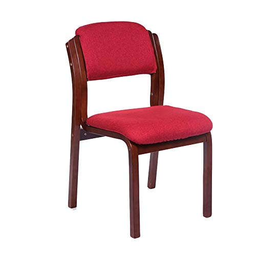 KOHARA Esszimmerstuhl, stapelbar, ergonomischer Loungesessel, Abnehmbarer Stoffbezug, Schreibtischstuhl aus Stoff, Haushalts-Restaurantstuhl, Nenntragfähigkeit: 150 kg (Farbe: Rot) von KOHARA