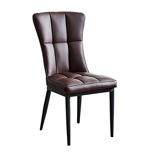 KOHARA Leichter Stuhl mit Rückenlehne, ergonomischer Lederstuhl, PU-Lederstoff, postmoderner Esszimmerstuhl, Loungesessel für Zuhause, für Restaurant, Wohnzimmer (Farbe: Braun) von KOHARA