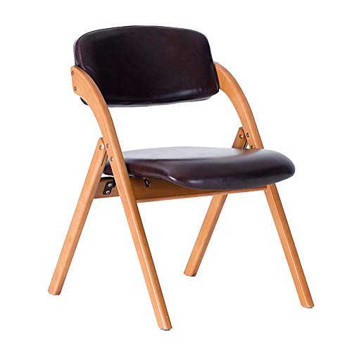 KOHARA Loungesessel, klappbarer Esszimmerstuhl aus Massivholz, einfacher Sessel, ergonomischer Loungesessel, Restaurantstuhl für den Haushalt, Nenntragfähigkeit: 150 kg (Farbe: Dunkelbr von KOHARA