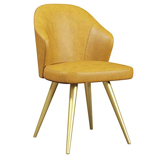 KOHARA Stühle Esszimmerstühle im modernen Design Schreibtischstuhl für Zuhause Sitz aus Kunstleder Küchenmöbel Loungesessel mit Rückenlehne Metallrahmen 52 x 52 x 92 cm (Farbe: Gelb) von KOHARA