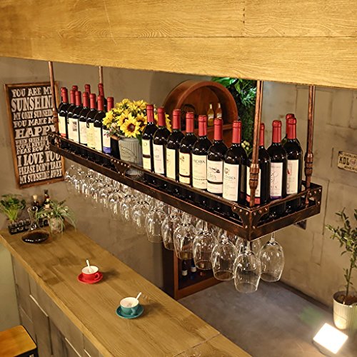 KOHARA Weinglasrahmen aus Glas, Weinregal/Weinregal, Weinregal, amerikanischer Country-Weinglashalter aus Schmiedeeisen, kreativer hängender Getränkehalter. Weinregale (Farbe: 1, Größe von KOHARA