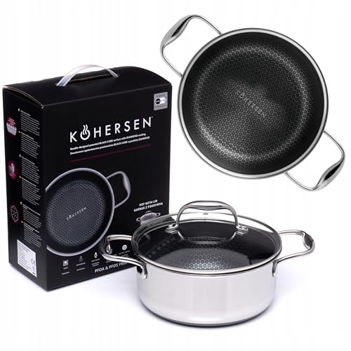 Kohersen Diamantbeschichteter Kochtopf Mit Wabenstruktur – Topf Induktion – Kochtopf Induktion – Kochtöpfe Für Induktionsherd – Pfanne Ohne PTFE Und Pfoa – Durchmesser: 20cm - 2,8 l Kohersen Diamantbeschichteter Kochtopf Mit Wabenstruktur – Topf Induktion – Kochtopf Induktion – Kochtöpfe Für Induktionsherd – Pfanne Ohne PTFE Und Pfoa – Durchmesser: 20cm - 2,8 l von Kohersen