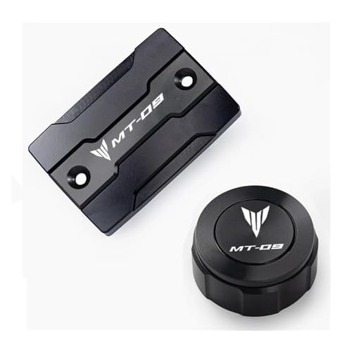 KOHLLS Bremsflüssigkeitsdeckel Motorrad Für MT-09 MT 09 Mt09 FZ09 2014-2020 2021 2022 Motorradteile Vorderer Und Hinterer Bremsflüssigkeitstankdeckel Reservoirdeckel(Black) von KOHLLS