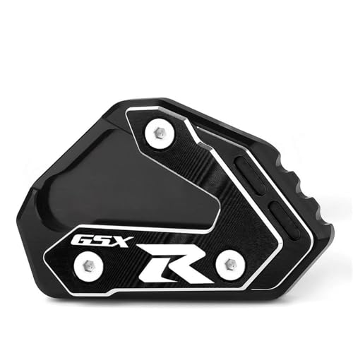 KOHLLS Ständer Pad Platte Motorradzubehör Für GSX-R 1000 1000R GSXR 750 GSX R 600 Aluminium-Ständerverlängerung Seitenständer-Vergrößerungsplattenpolster(Black,GSXR) von KOHLLS