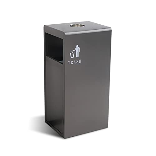 Äußerer Abfalleimer Edelstahl Galvanischer Mülleimer mit Gleitschiene Inneneimer Innen und Außen Allgemeiner Sortiermülleimer Gartenmülleimer(B,Single Barrel) von KOHUS