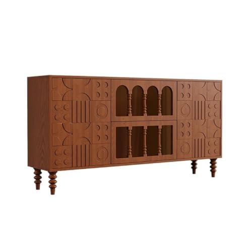 Anrichte Mit Anrichte aus Massivholz Küchenbuffet Schließfächer Wohnzimmer Dekorativer Schrank Geeignet für Zuhause und Arbeitsraum Buffetschrank(A) von KOHUS